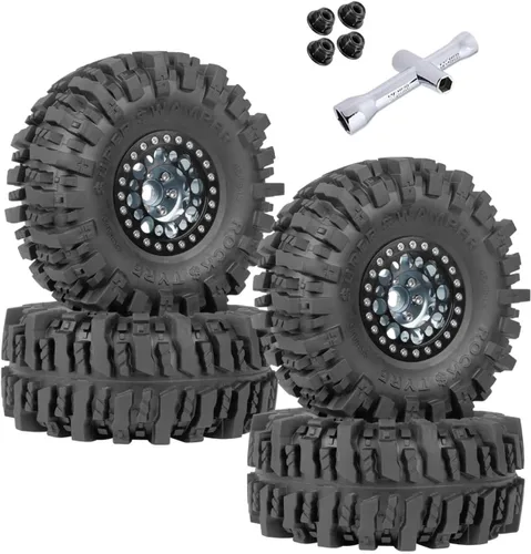 Miniatura 8 de RC 1.9 Beadlock Ruedas y neumáticos para 1/10 SCX10 SCX10 II 90046 SCX10 III AXI03007 SCX10 Pro TRX4 TRX6 Gen7/8 D90 VS4-10 MST CFX RC Crawler Car