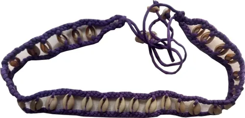 KVRINTEXX Cinturón de algodón tejido con cuentas de diseño vintage multicolor para niñas adolescentes y mujeres, Purple - Single Line, Adulto