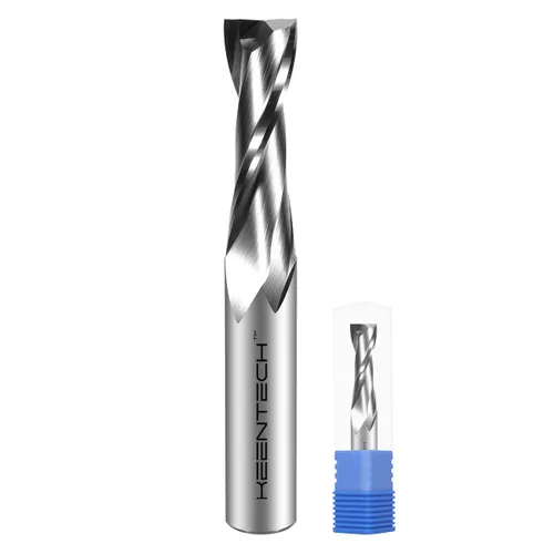KEENTECH Broca de enrutador Sprial de punta plana de 2 flautas de corte de vástago de 1/2 "para máquina enrutadora CNC, diámetro de corte de 1/2",