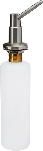 Miniatura 3 de Kingston Brass KB828K8 Chatham - Grifo de cocina con mango de una sola palanca con rociador y dispensador de jabón, níquel cepillado, alcance