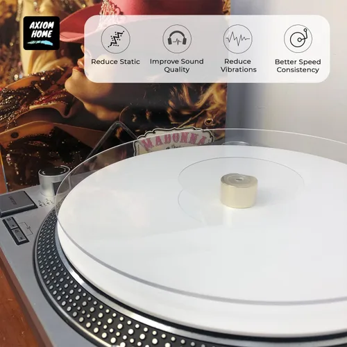 Miniatura 5 de SpinTunes - Tapete para tocadiscos de acrílico transparente, tapete deslizante de 11.75 pulgadas para reproductor de discos de vinilo de 12