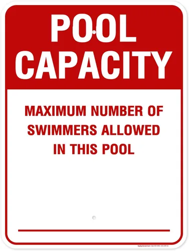 Miniatura 9 de Número máximo de nadadores permitidos en este cartel de piscina, 7 x 10 pulgadas, libre de óxido, aluminio 040, resistente a la decoloración