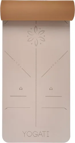 Miniatura 2 de YOGATI® Esterilla de Yoga con Correa con Líneas de Alineación. Esterilla de Entrenamiento en Casa para Mujeres, Hombres y Niños. Esterilla de Yoga