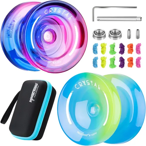 Miniatura 11 de MAGICYOYO Yo Yo de Cristal Profesional K2, Yoyo Responsivo para Niños de 8-12, Yo-yo de Plástico con Giro de Dedo para Trucos con Rodamiento No
