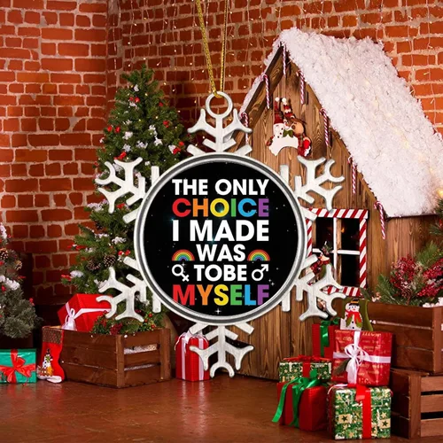 Miniatura 5 de Adornos de orgullo LGBT arcoíris para árbol de Navidad, progreso LGBTQ, orgullo arco iris, adornos de Navidad gay lesbianas, orgullo gay, recuerdo