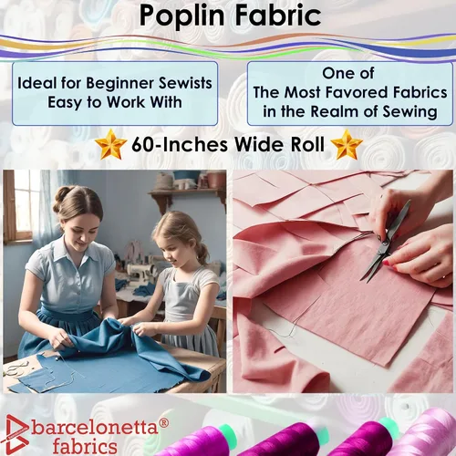 Miniatura 3 de Barcelonetta Tela de popelina para coser Popelín polivinílico 100% poliéster por yarda Rollo de 60 pulgadas de ancho Suministro
