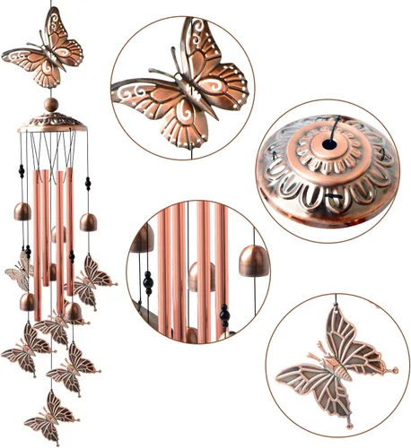 Miniatura 6 de Campanillas de viento de mariposa, regalo para abuela, regalos de cumpleaños para mamá para hija, regalo de amiga, tía, mujer, decoración