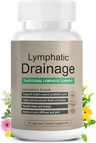 Cápsulas de drenaje linfático: suplemento de drenaje linfático para la salud inmune y el equilibrio de líquidos, con equinácea, diente de león y