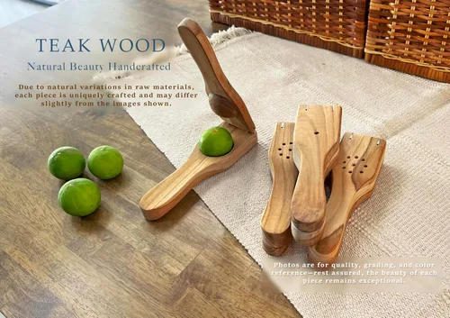 Miniatura 2 de AeraVida Exprimidor manual de madera de teca hecho a mano de limón lima Muddler de madera Accesorio de cocina duradero