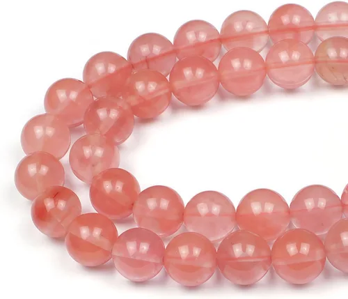 Miniatura 14 de MJDCB Cuentas sueltas redondas de jade rojo natural para hacer joyas, pulseras y collares DIY (6mm)