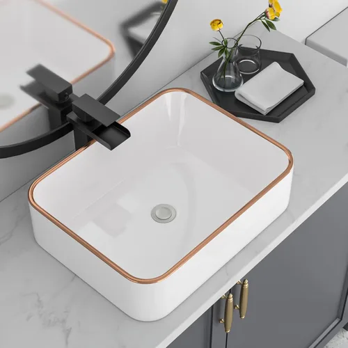 Miniatura 17 de Fregadero de esquina de baño pequeño de 18 x 10 pulgadas, fregadero rectangular blanco moderno para colgar en la pared Montaje en pared blanco