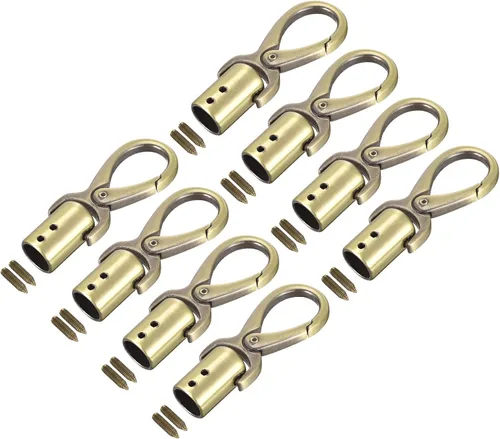 Miniatura 8 de uxcell Tapa de extremo de cordón, 8 piezas de 0.472 in/0.47 pulgadas de tapa de extremo de barril con tornillos para borlas, joyería, hacer bolsa