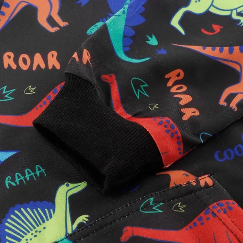 Miniatura 3 de Akyzic Sudadera con capucha para bebés y niños, diseño de dinosaurios, con bolsillo, sudadera cálida para niños