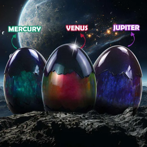 Miniatura 5 de WATERELF 3 piezas de huevo de Pascua Galaxy Slime para niños, rellenos de cesta de Pascua, juguetes sensoriales de terapia artística para niños