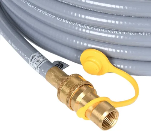 Miniatura 4 de GasSaf Manguera de Gas Natural de 10 Pies con DI de 1/2", con Accesorio de Conexión Rápida, Kit de Conversión para Parrilla de Gas, Generador