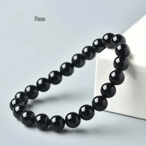 Miniatura 3 de Dczosily Pulsera de ónix natural para hombres y mujeres, hecha a mano, pulsera elástica con cuentas de ágata de cristal, joyería curativa