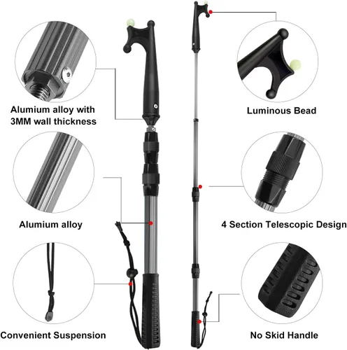 Miniatura 3 de SAN LIKE Boat Hooks, Boat Hook Docking with Telescopic Pole,Floating,Durable,Rust-Resistant Boating Poles with Luminous Bead Boating Accessories