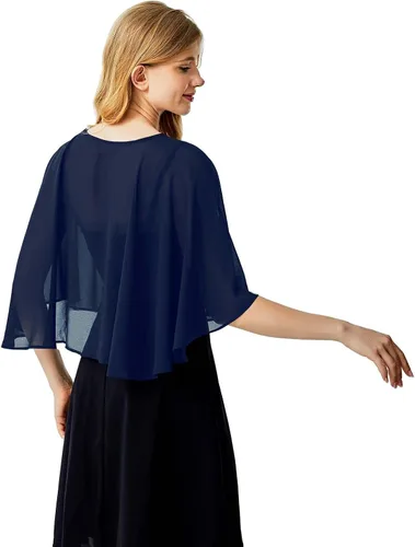 Miniatura 7 de Ciormis Capa de gasa suave para mujer, chal de boda, vestido de noche