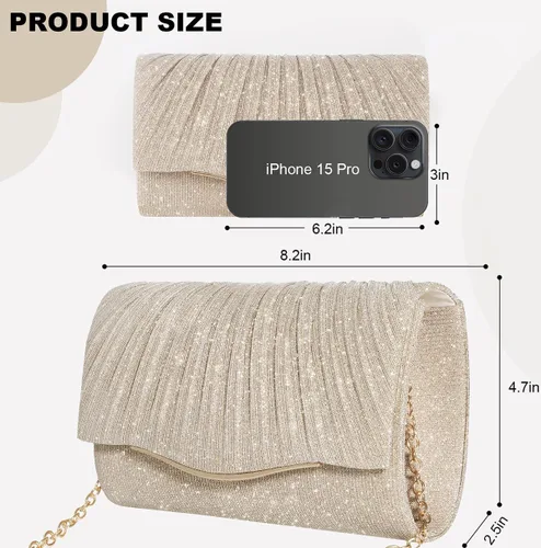 Miniatura 3 de Carteras de mano para mujeres, formales, elegantes, bolso de noche, bolsos de mano, bolso cruzado para boda, cóctel, baile de graduación, fiesta