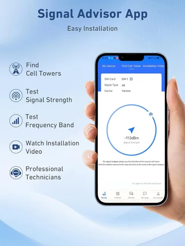 Miniatura 7 de Amplificador de señal de teléfono celular para el hogar y la oficina, amplificador de teléfono celular en la banda 2/4/5/12/17/25, señal Boost 5G 4G
