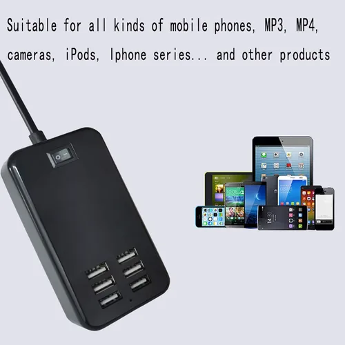 Miniatura 3 de Estación de carga USB, puerto de carga USB de 6 puertos adecuado para teléfonos inteligentes, todos los dispositivos de carga con SBU, cargador
