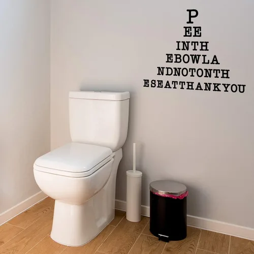 Miniatura 2 de Calcomanía de vinilo para pared, 16 x 23 pulgadas, para orinar en el cuenco y no en el asiento, 16 x 23 pulgadas, decoración ingeniosa de humor