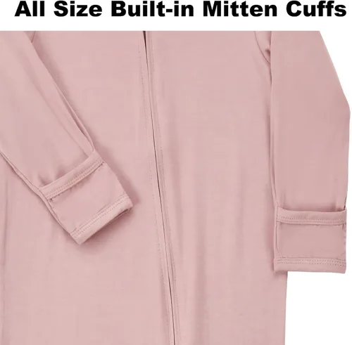 Miniatura 7 de Aablexema Pijama sin pies con cremallera y mitón, rayón de bambú, pijama de manga larga para bebé