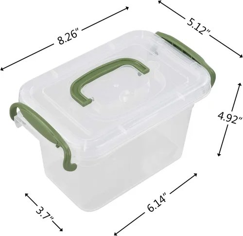 Miniatura 2 de Paquete de 6 cajas de almacenamiento con pestillo, contenedores transparentes de plástico con tapas