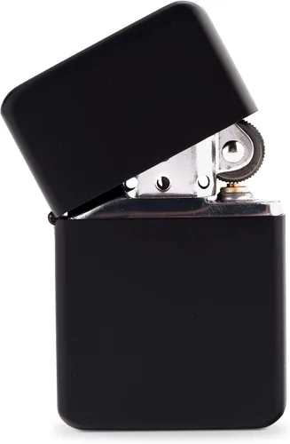 Miniatura 30 de WEDDINGSTAR Encendedor personalizado grabado de metal negro plomizo a prueba de viento, grabado con monograma personalizable, recargable