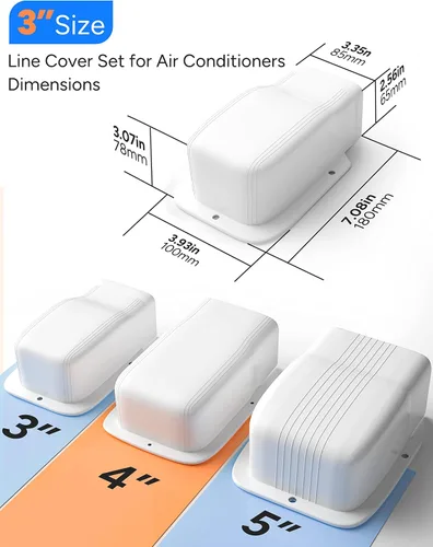 Miniatura 5 de Juego de cubierta de pared de entrada de 3 pulgadas para aires acondicionados sin conductos y bombas de calor, PP decorativo mejorado, resistente