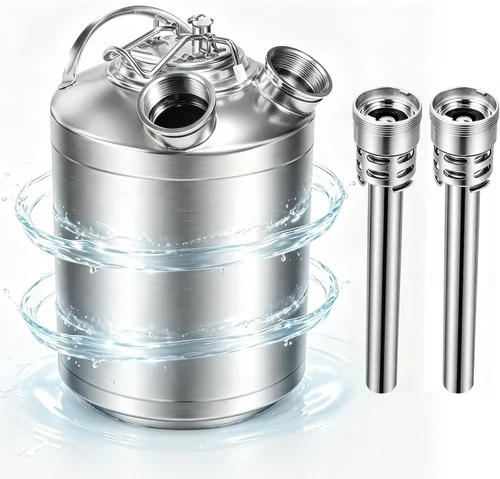 Kit de limpieza Kegerator de 2.5 galones, kit de limpieza de línea de cerveza de acero inoxidable 304 con acoplador 2D, kit de limpieza de barril de