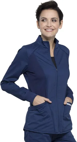 Miniatura 6 de Cherokee WW301 - Chaqueta de ropa quirúrgica para mujer, con cremallera frontal, alta y baja