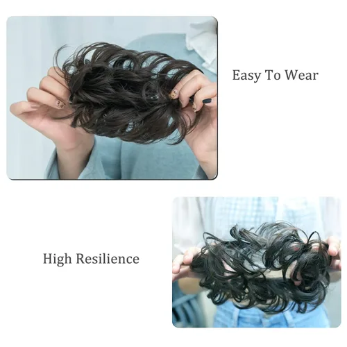 Miniatura 3 de Flequillo de cabello humano para mujer, clip de pelo de color platino