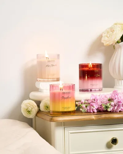 Miniatura 7 de M&SENSE Velas perfumadas de rosa para el hogar - 10.6 oz 60 horas de combustión, cera de soja natural con aroma floral para novia, vela de Rosa