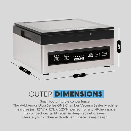 Miniatura 2 de Avid Armor Máquina selladora al vacío de cámara USV1 Ultra SeriesONE, sellador de alimentos para alimentos húmedos, selladores de carne, máquina