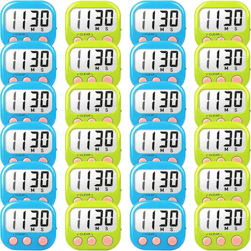 Miniatura 19 de Temporizadores de aula para profesores y niños, temporizador digital magnético grande, suministros para profesores, paquete de 12, azul y verde Azul