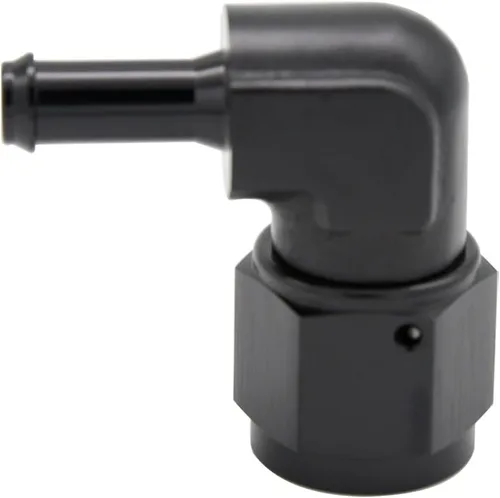 Miniatura 24 de Recta 6AN hembra giratoria a 1/4 "empuje en manguera adaptador de montaje de púas aluminio negro
