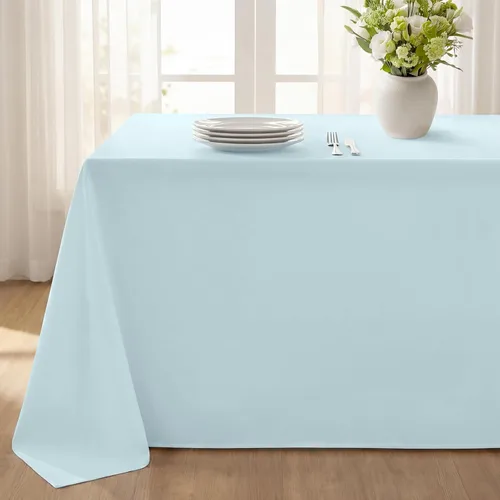 Miniatura 36 de Softalker Mantel rectangular, impermeable y resistente a las manchas, de tela, sin arrugas, lavable, cubierta de mesa de poliéster de 6.19 onzas por