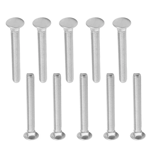 Miniatura 18 de MroMax 50 pernos de carro M6x12mm cabeza media redonda cuello cuadrado pernos sujetadores de acero inoxidable 304 cuello carro perno tono plateado