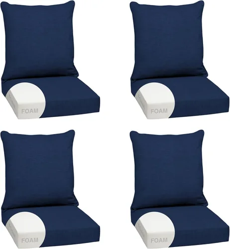 Miniatura 175 de Arden Outdoor Deep Seat Cushion Set, 24 x 24 pulgadas, Cojín para exteriores resistente al clima, a la lluvia y a la decoloración para silla, sofá