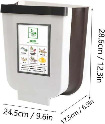Miniatura 6 de CHICIRIS Basurero plegable para cocina, cubo de basura colgante de cocina, cubo de basura plegable de plástico de 9 litros con soporte de fijación