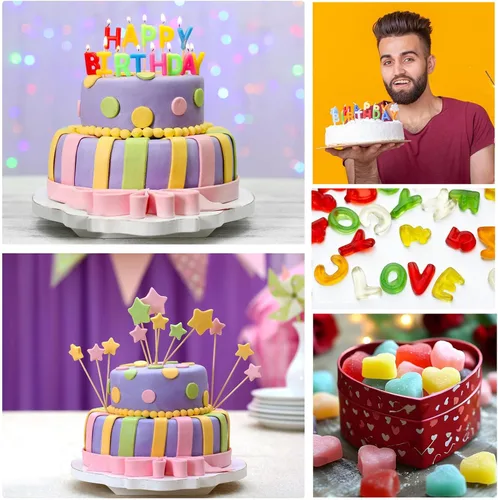 Miniatura 6 de 2 moldes de chocolate con números y moldes de silicona de letras, con 2 cuentagotas, decoraciones de letras para tartas, moldes de silicona