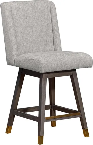 Miniatura 28 de Armen Living Sicily Modern Farmhouse Taburete giratorio de madera negra de 30 pulgadas de altura de asiento para encimera de isla de cocina en tela