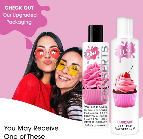 Miniatura 6 de Wet Frosted Cupcake - Lubricante comestible saborizado premium para hombres, mujeres y parejas De larga duración, seguro con preservativos, sin