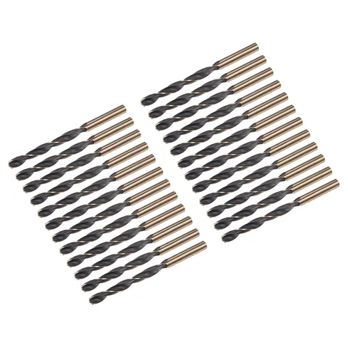 Miniatura 34 de uxcell Brocas Jobber de 0.118 in (0,118 pulgadas) de nitruro negro y oro recubierto de titanio M2 de alta velocidad (HSS) Brocas helicoidales