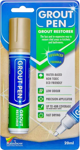 Marcador de pintura para azulejos beige con rotulador de lechada impermeable, colorante de lechada para azulejos y rotulador sellador, color beige,