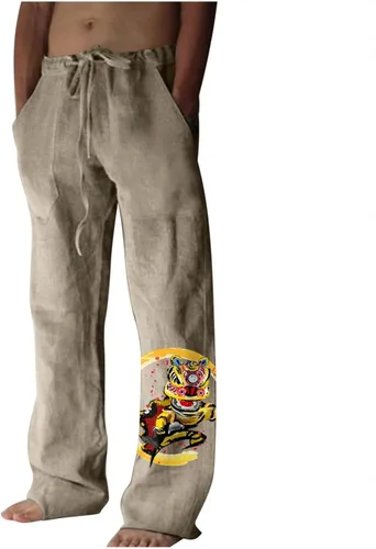GIERIDUC Pantalones deportivos para hombre Pantalones deportivos para hombre con bolsillos con cremallera para hombre, pantalones de vestir marrón