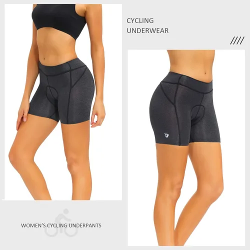 Miniatura 7 de DEALYORK Pantalones cortos acolchados para mujer, ropa interior de ciclismo, pantalones cortos de ciclismo con acolchado 3D, diseño súper ligero