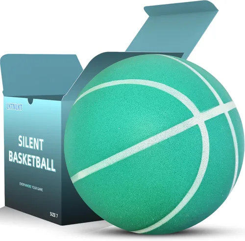 Miniatura 9 de Baloncesto silencioso tamaño 7 (29.5 pulgadas) – Baloncesto interior de espuma sin aire ranurada para regates silenciosos y entrenamiento en Naranja