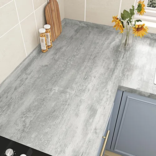 Miniatura 5 de WESTICK Papel de contacto de madera gris para encimeras, papel tapiz de madera gris, autoadhesivo, impermeable, papel de contacto de grano de madera